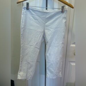 White Capri Pants with Back Zipper - Size 5/6